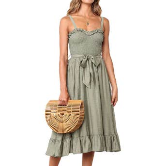 Lomon Ruffle Sleeveless Sundress
