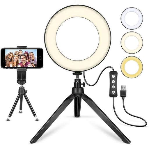 amazon.com, Mactrem LED Ring Light 6" With Tripod Stand