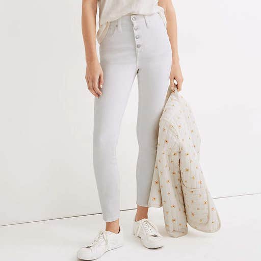 madewell.com, Madewell 10-Inch High Waist Crop Skinny Jeans In Pure White