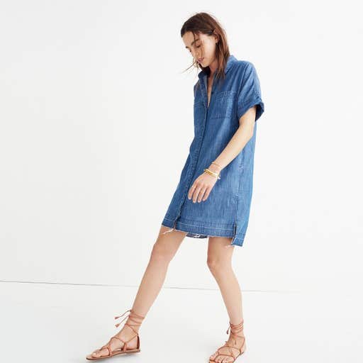 madewell.com, Madewell Denim Drop-Hem Shirtdress