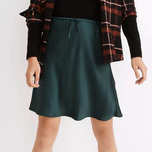 madewell.com, Madewell Drawstring Mini Slip Skirt