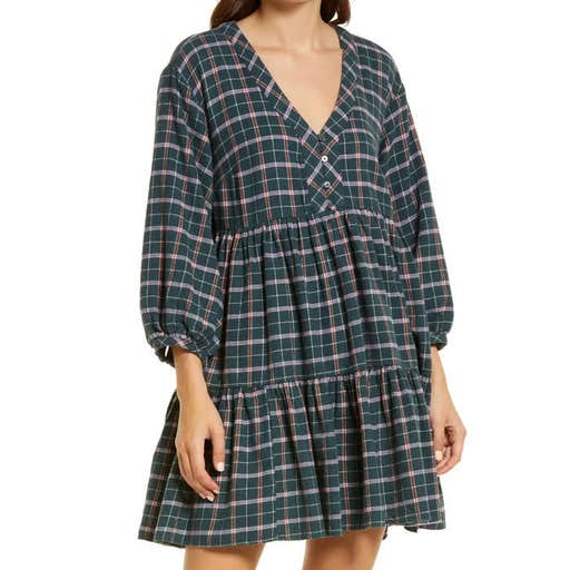 nordstrom.com, Madewell Flannel Colette Mini Dress In Plaid