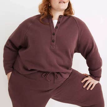 Madewell Plus MWL Betterterry Henley Sweatshirt