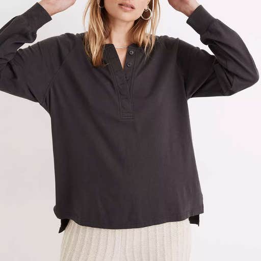 madewell.com, Madewell (Re)sourced Cotton Henley Relaxed Tee