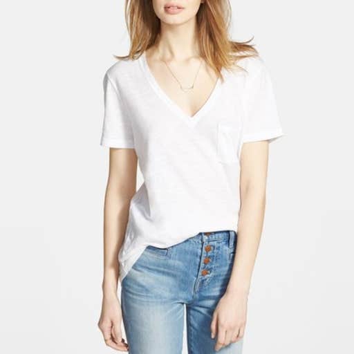 nordstrom.com, Madewell Whisper Cotton V-Neck Pocket Tee
