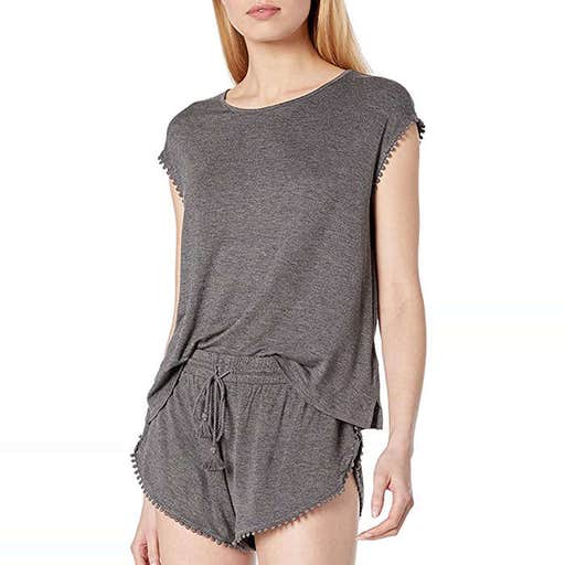amazon.com, Mae Curved Trim T-Shirt And Short Pajama Set