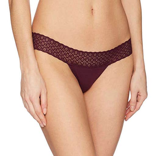 amazon.com, Mae Lace Waistband Cotton Thong Panty