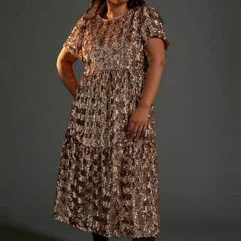 Maeve Bernadette Sequined Midi Dress