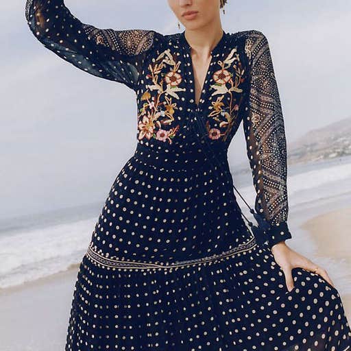 anthropologie.com, Maeve Cassidy Embroidered Midi Dress