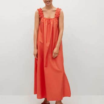 Mango 100% Cotton Midi Dress