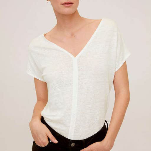 mango.com, Mango 100% Linen T-Shirt