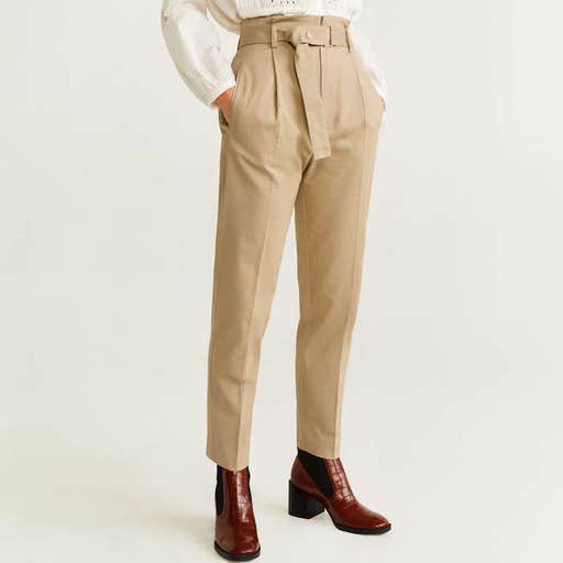 mango.com, Mango Belt Straight-Fit Trousers