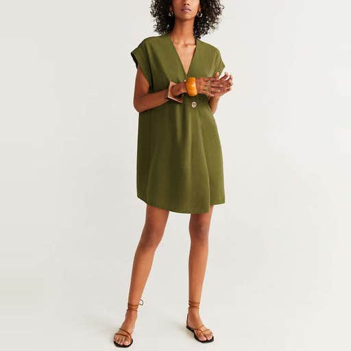 mango.com, Mango Buttoned Textured Dress
