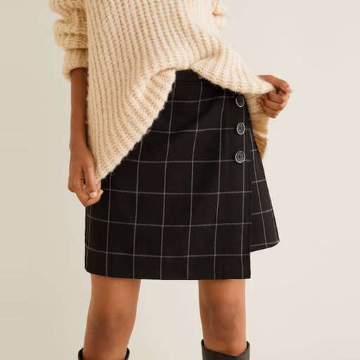 mango.com, Mango Check Miniskirt