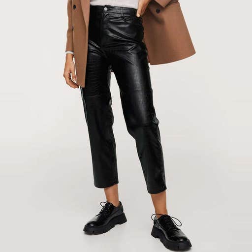 mango.com, Mango Crocodile Faux-Leather Pants