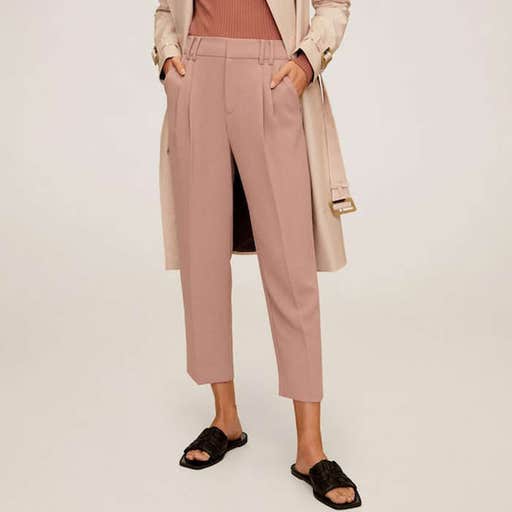 mango.com, Mango Darted Crepe Trousers