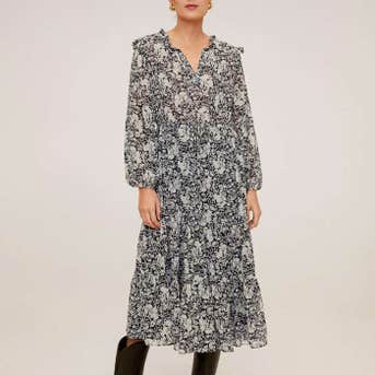 Mango Flowy Long Dress