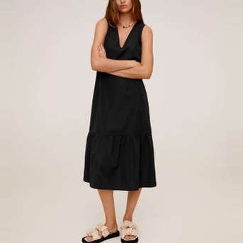 Mango Fluted Hem dress