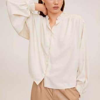 Mango Gathered Details Blouse