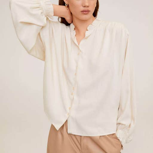 mango.com, Mango Gathered Details Blouse