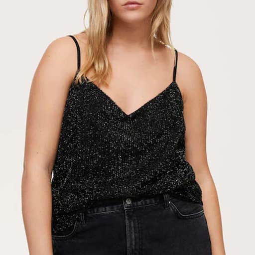mango.com, Mango Glossed-Effect top