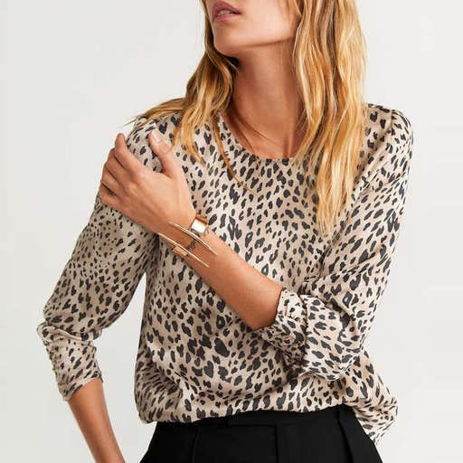 mango.com, Mango Leopard Print Blouse