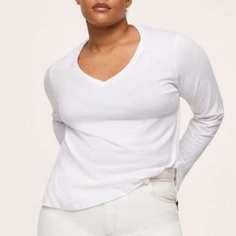 Mango Long Sleeve Cotton T-Shirt