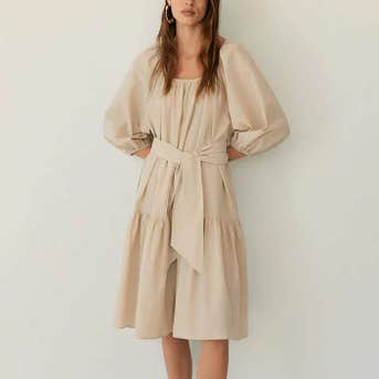 Mango Puffed Sleeves Dress