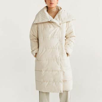 Mango Quilted Buttoned Coat