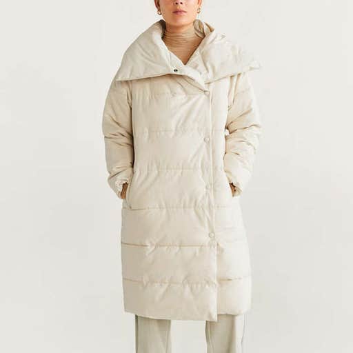 mango.com, Mango Quilted Buttoned Coat