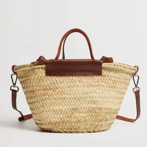 mango.com, Mango Raffia Basket Bag