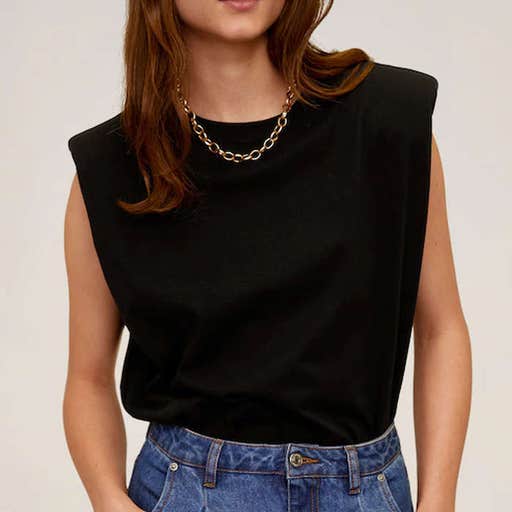 mango.com, Mango Shoulder Pad T-Shirt