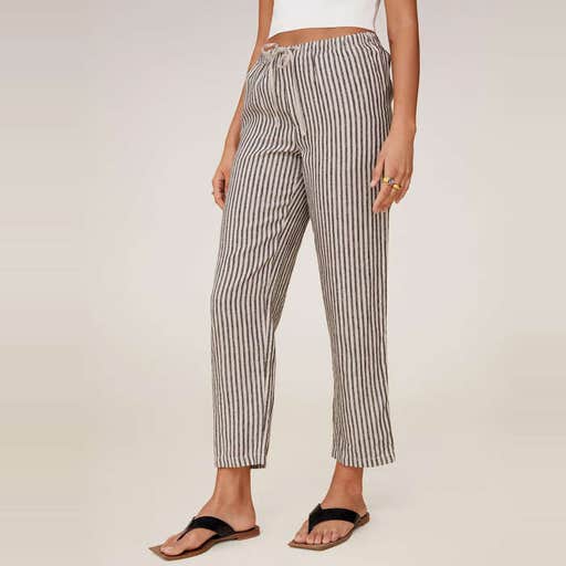 mango.com, Mango Straight Linen-Blend Pants