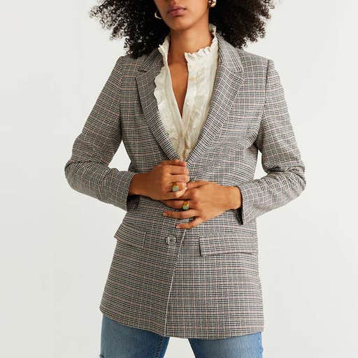 mango.com, Mango Structured Suit Blazer In Plaid