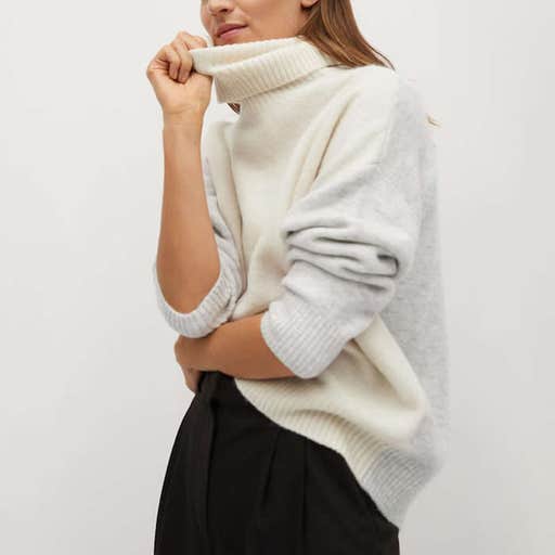 mango.com, Mango Turtle Neck Oversize Sweater