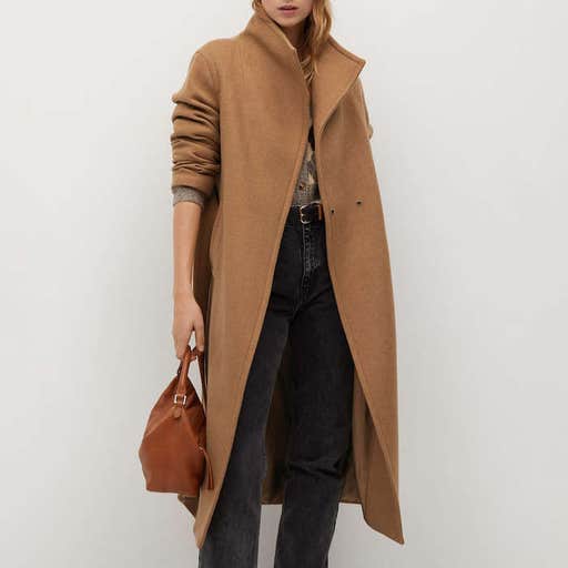 mango.com, Mango Wool Double-Breasted Coat