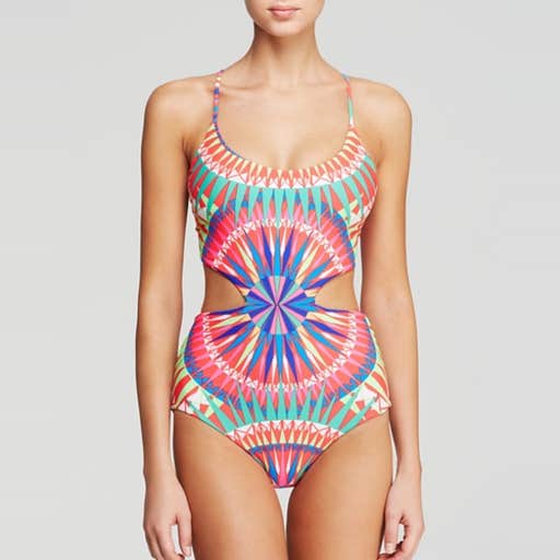bloomingdales.com, Mara Hoffman Supernova Red Reversible Lace Up One Piece Monokini Swimsuit