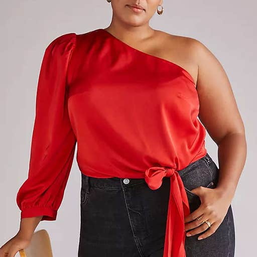 anthropologie.com, Mare Mare Draped Puff-Sleeved Blouse