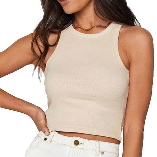 amazon.com, Meladyan Racerback Rib Knit Crop Tank