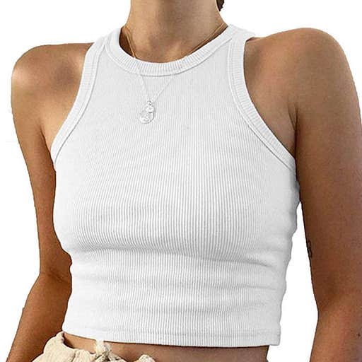amazon.com, Meladyan Racerback Rib Knit Crop Tank