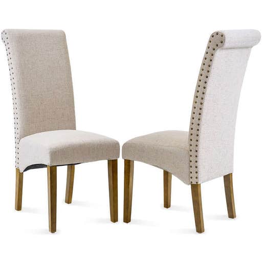 amazon.com, Merax Fabric Padded Side Chair with Solid Wood Legs