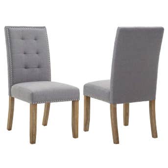 Merax Set of 2 Stylish Tufted Upholstered Fabric Dining Chairs