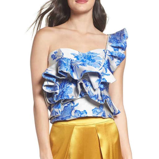 nordstrom.com, Mestiza Katalina Floral Ruffle One-Shoulder