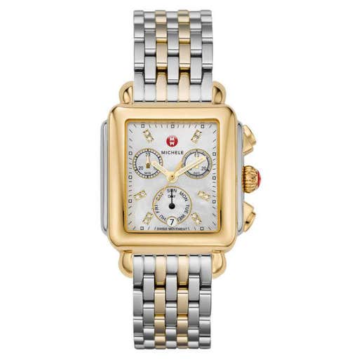 nordstrom.com, Michele Deco Diamond Dial Two-Tone Watch Head