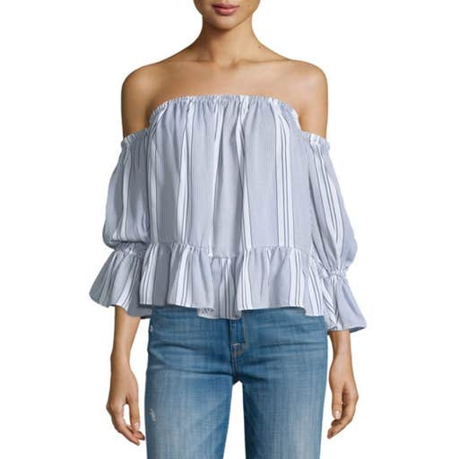neimanmarcus.com, Misa Los Angeles Brigit Off-The-Shoulder Striped Top