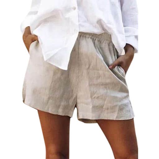 walmart.com, Moloke Plus Size Linen Stretch Shorts