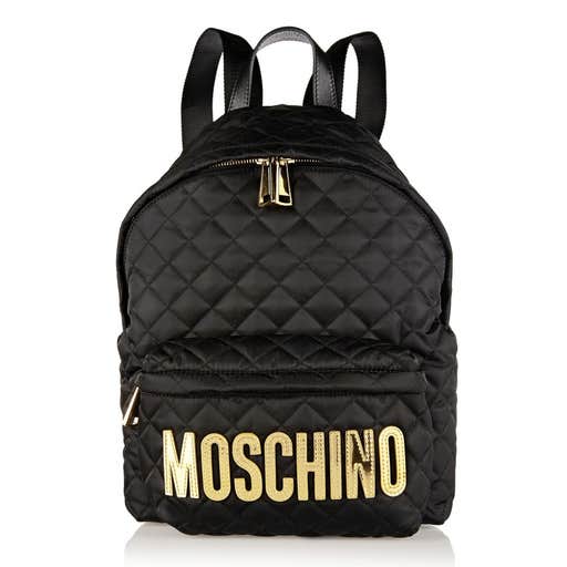 net-a-porter.com, Moschino Appliquéd Quilted Shell Backpack