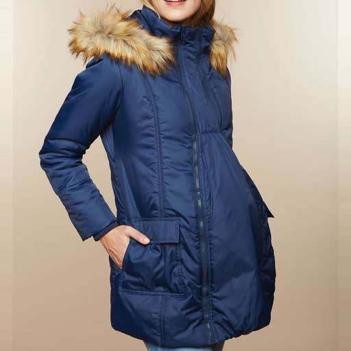 motherhoodmaternity.com, Motherhood Maternity Belted Quilted Puffer Coat