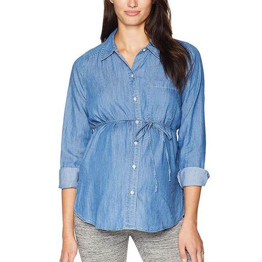 motherhood.com, Motherhood Maternity Button Front Convertible Sleeve Maternity Top