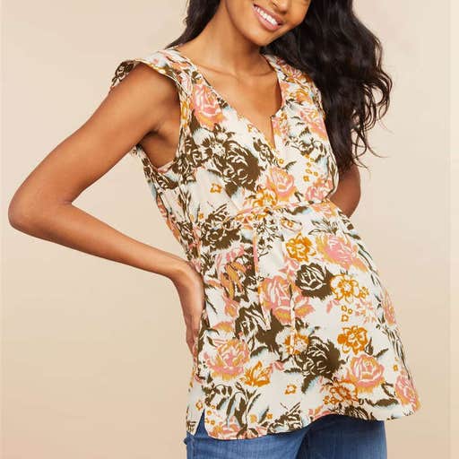 motherhood.com, Motherhood Maternity Flutter Cap Sleeve Maternity Blouse